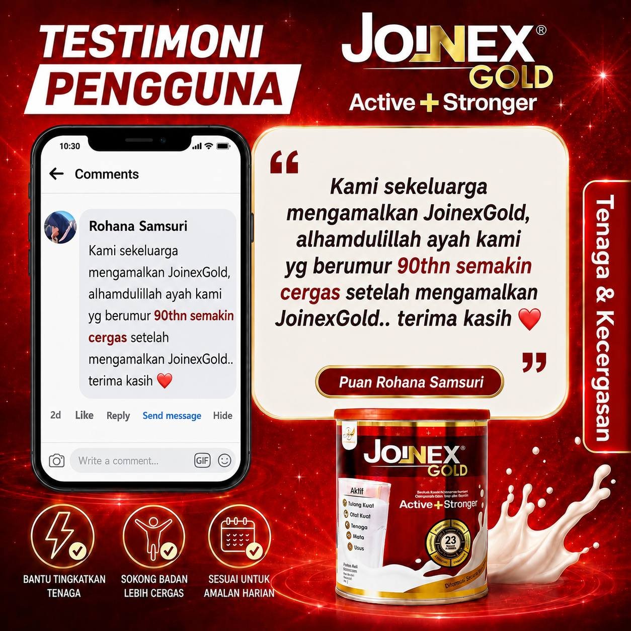 Perkongsian WhatsApp pelanggan Joinex Gold 4