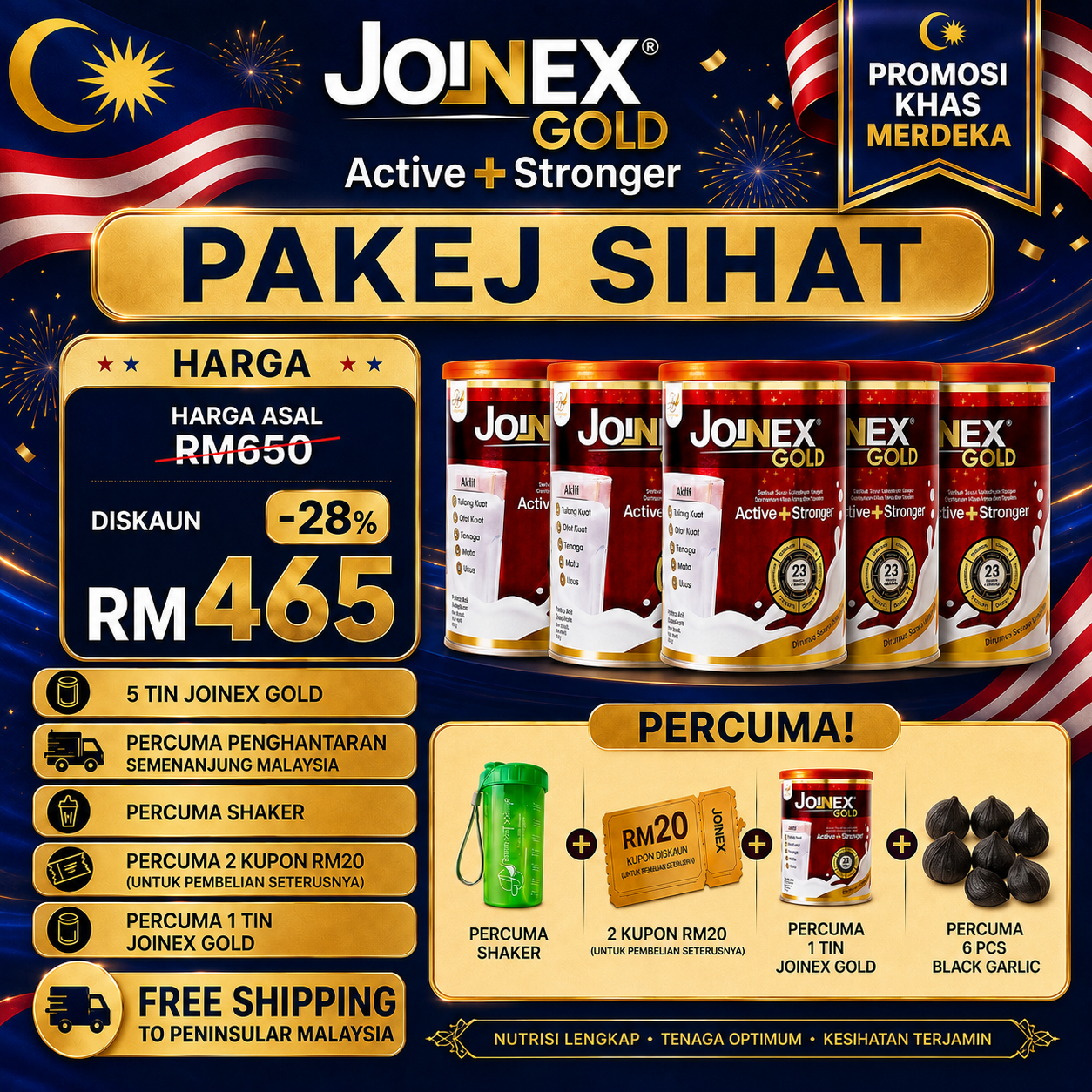 Poster promosi Pakej Sihat Susu Joinex Gold