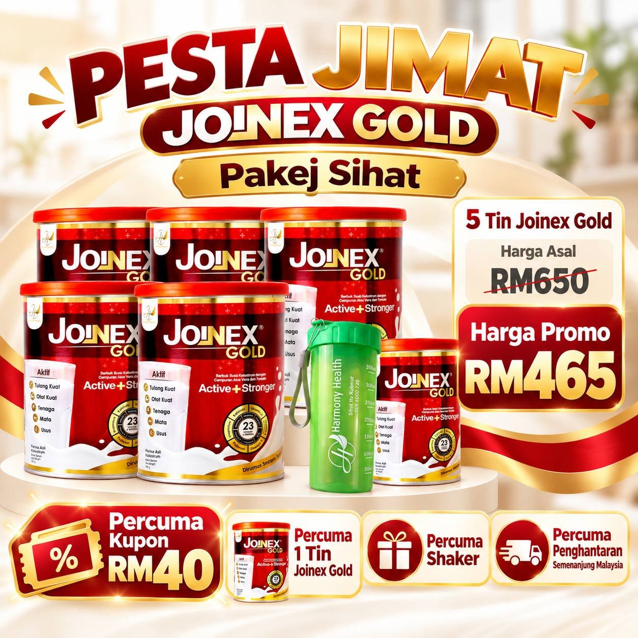 Poster promosi Pakej Sihat Susu Joinex Gold