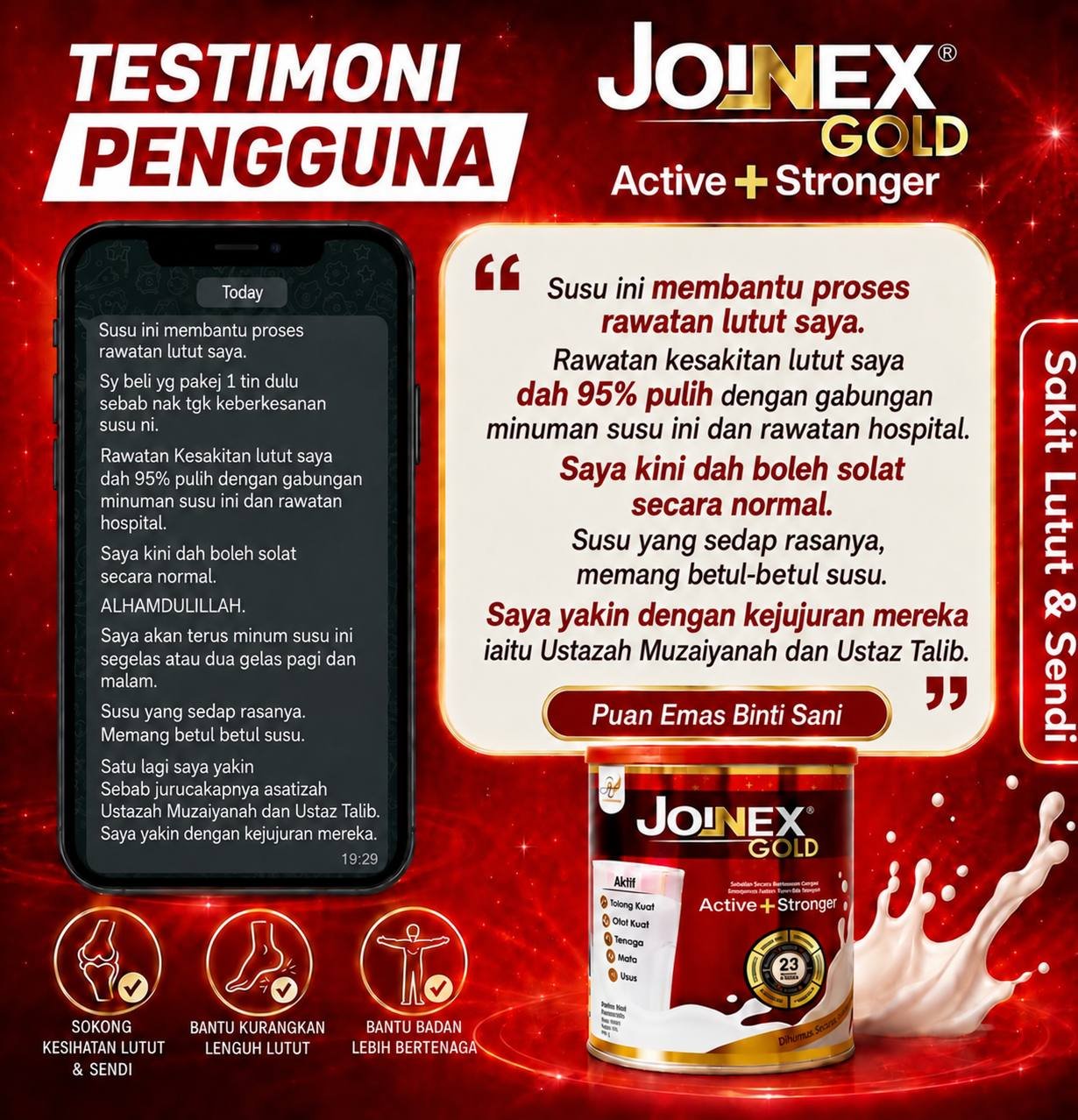 Perkongsian WhatsApp pelanggan Joinex Gold 2