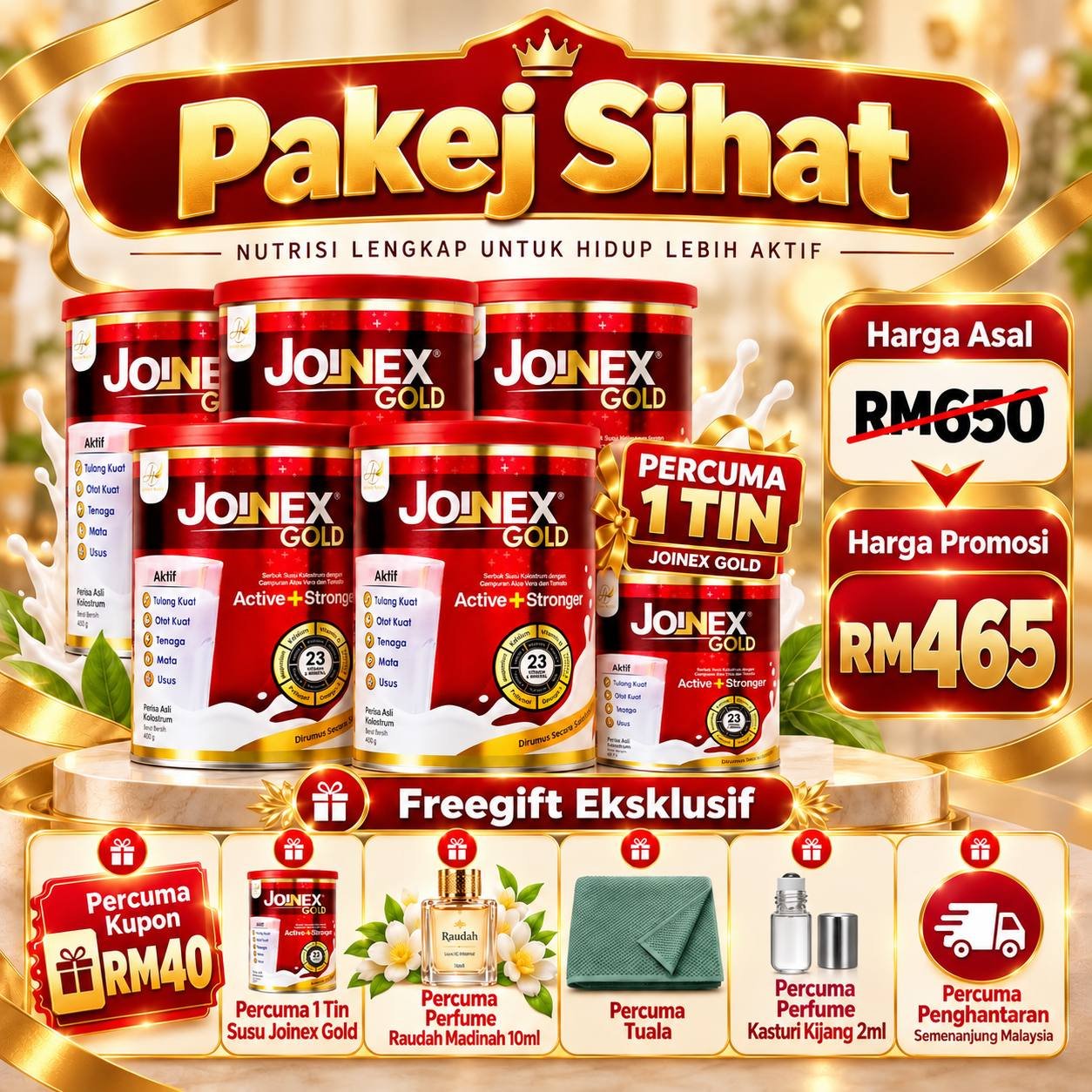 Poster promosi Pakej Sihat Susu Joinex Gold